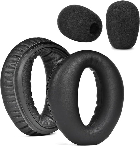 Zulu Ear Pads Soft Leather Replacement Earpads Cover/Mic Muff for Zulu, Zulu.2, Zulu PFX, Sierra Aviation Headsets