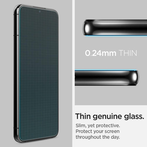Spigen Glas.tR EZ Fit Tempered Glass Screen Protector for Galaxy S22 - Case Friendly - 2 Pack