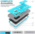 FITO Samsung Galaxy A21 Case, Dual Layer Shockproof Heavy Duty with Screen Protector, Blue