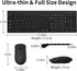 Wireless Keyboard and Mouse Combo, Silent Full-Size Computer Keyboard with Calculator Button, 2400 DPI Mouse, Slim USB