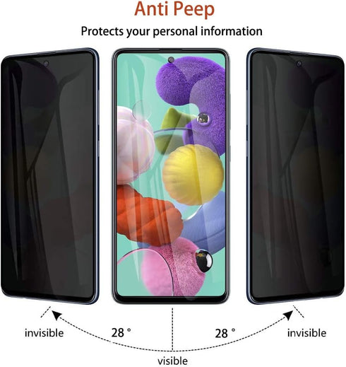 [2 Pack for Samsung Galaxy A14 Tempered Glass Privacy Screen Protector 5G, Anti Spy Black Protect Film, Easy Install