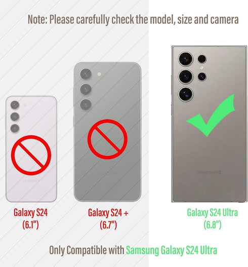 Armor Phone Case for Samsung Galaxy S24 Ultra, Military Grade Drop Protection, Heavy Duty Hybrid Metal Bumper, Black/Red