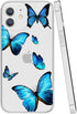 Clear Case for iPhone 12 Mini, Soft TPU Shockproof Protective Case with Cute Blue Butterfly Pattern Cover