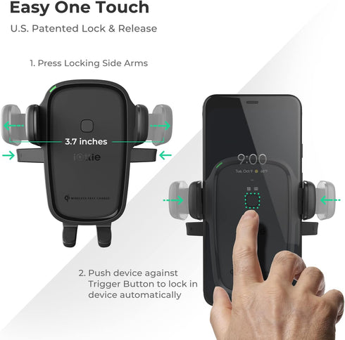 iOttie Car Charger Easy One Touch Wireless 2 Qi Charging Dashboard Phone Mount for iPhone, Samsung Galaxy, LG