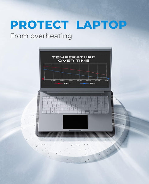 havit HV-F2056 Laptop Cooler Cooling Pad, Slim Portable USB Powered, Black/Blue
