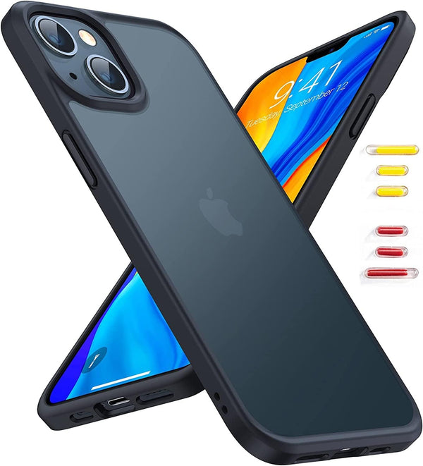 TORRAS Shockproof Case for iPhone 13 Mini, 10 FT Military Drop Protection Translucent Hard PC Back, Matte Black