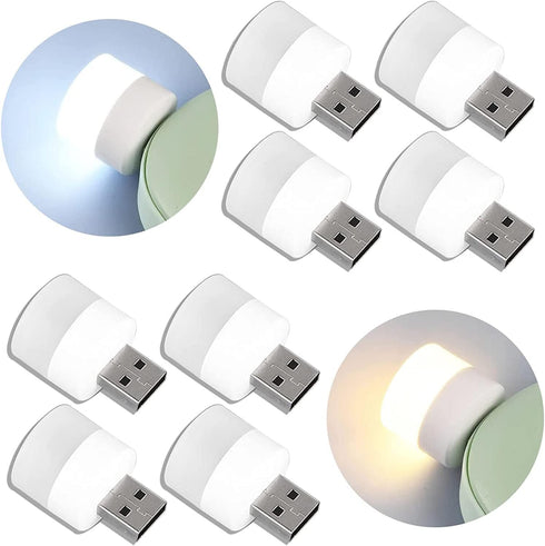 Linwnil USB Plug Lamp, Small Book LED Eye Protection Reading Light, Mobile Power Charging Night Light