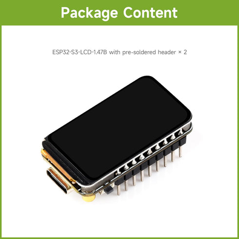 waveshare ESP32-S3 1.47inch 172320 262K 2.4GHz 5, 240MHz LX7 ESP32 LCD Display Development Board, Resolution, Display