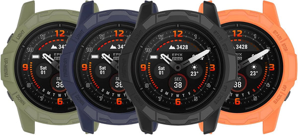 Protective Case for Garmin Fenix 7X/Fenix 7X Pro/EPIX Pro 51mm, TPU Anti-Scratch Frame, 4 Pack Smart Watch Accessories