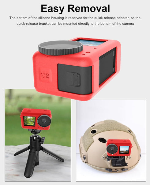 PULUZ Silicone Protective Case for DJI Osmo Action 4/3 with Lens Cap, Dust-Proof, Slim Durable Lightweight Rubber Cover