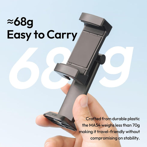 ULANZI MA54 1/4" Phone Tripod Mount Adapter with Dual Cold Shoes & QR Plate, Cell Phone Holder for Tripod with Screw