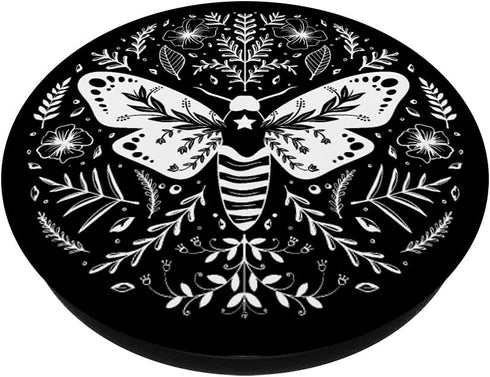 Magical Moth Goth Line Art Esoteric PopSockets Swappable PopGrip