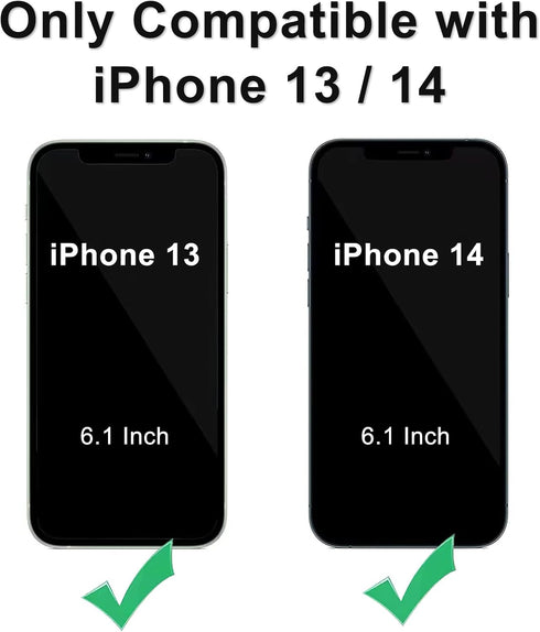 DEERLAMN for iPhone 13 Case, iPhone 14 Case with Slide Camera Cover + Screen Protector(2 Packs), Rotated Ring Kickstand Military Grade Shockproof Protective Cover-Olive Green