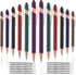 12 PCS 2-in-1 Stylus Retractable Ballpoint Pens, 1.0 mm Black Ink Metal Stylus for Touch Screens, Mixed Color