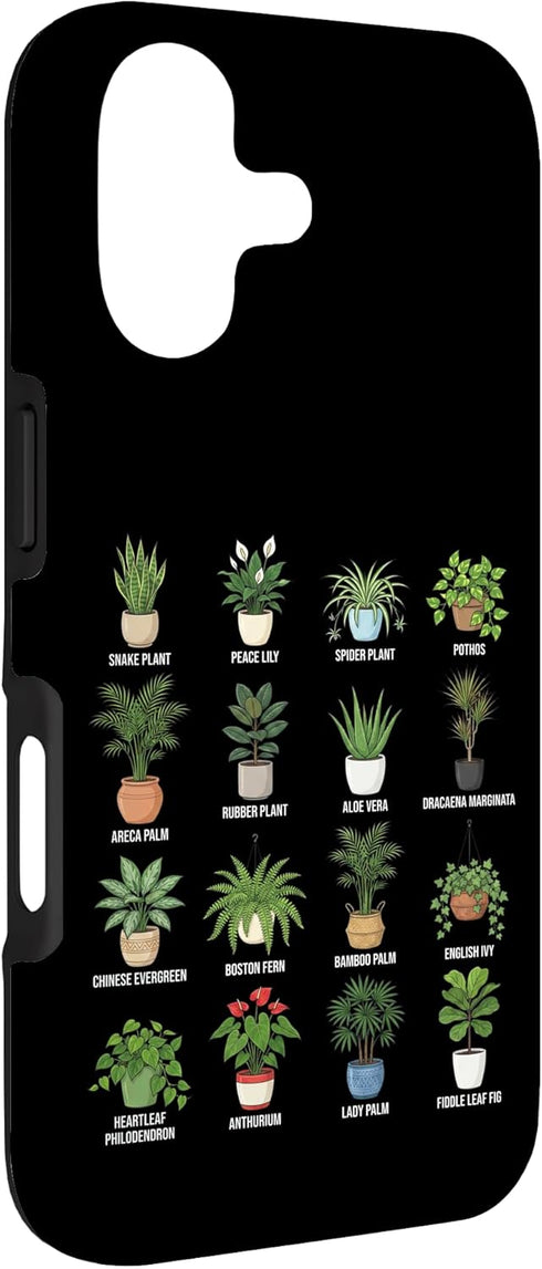 Educational Science Ideas 17 Air-Purifying Houseplants in Pots Chart Botanical Guide Case for iPhone