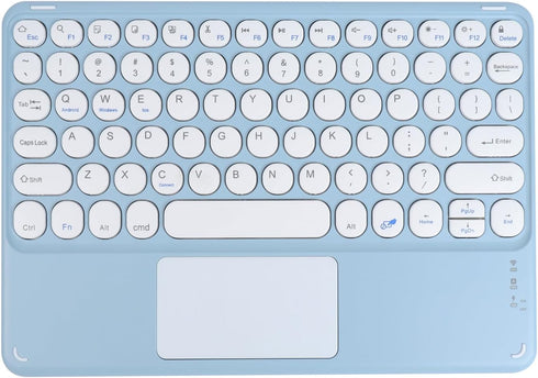 Bluetooth Keyboard, 10-inch Wireless Keyboard with Touchpad for iPad, Ultra-Slim Portable Rechargeable Keyboard for