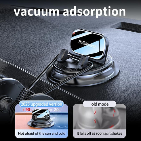 Holidaydeer 360 iPhone17 16 15 Rotatable Car Phone Holder Mount for your car Silicone Phone Mount for Car Dashboard