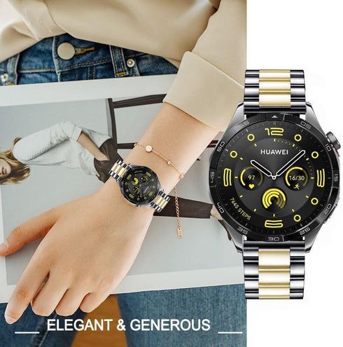 22mm Stainless Steel Metal Replacement Strap for Samsung Galaxy Watch 46mm / Galaxy 3 45mm & Huawei Watch GT5