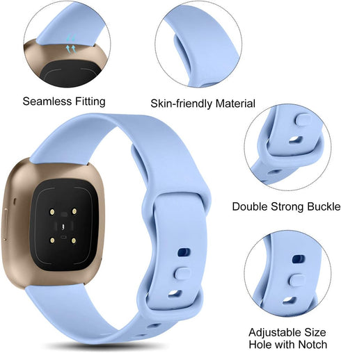 GEAK 15 Pack Soft Replacement Bands for Fitbit Versa 3/4, Sense 2, Waterproof Sport Watch Strap for Men Women