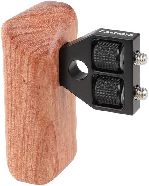 CAMVATE DSLR Wooden Handle Grip Mount Support for DV Video Cage Rig (Left Hand) - 1242