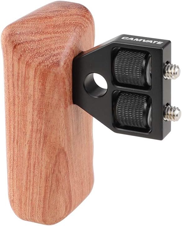 CAMVATE DSLR Wooden Handle Grip Mount Support for DV Video Cage Rig (Left Hand) - 1242