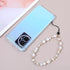 LXUEJIE 1 Pc Pearl Phone Charm, Beaded Phone Lanyard Kawaii Handmade Acrylic Wrist Strap For Phones Camera Keychain