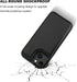 iPhone 13 Wallet Case - Black PU Leather, Card Holder, Kickstand, Double Magnetic Clasp, Shockproof, 6.1 Inch.