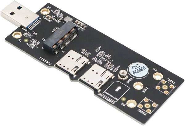 NGFF(M.2) to USB 3.0 Adapter, Dual Nano SIM Card Slot for 3G/4G/5G Module