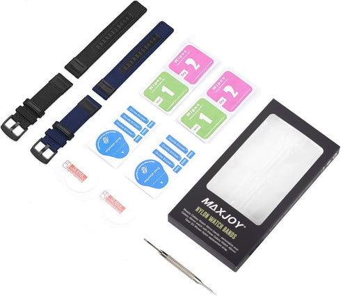 Maxjoy Bands for Galaxy Watch 46mm, Galaxy Watch 3 45mm, Gear S3 Frontier - Men Nylon 22mm Quick Release Replacement