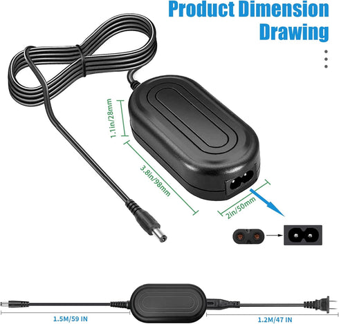 Gonine for Sony ZV-1 Dummy Battery - AC-LS5 Continuous Power Supply AC Adapter NP-BX1 Charger Kit for Cameras