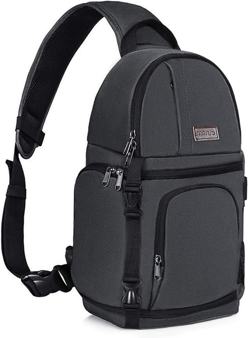 MOSISO Shockproof Camera Sling Bag, Space Gray DSLR/SLR/Mirrorless Backpack with Tripod Holder & Modular Inserts