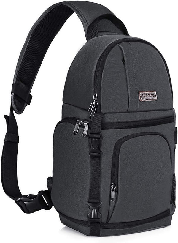 MOSISO Shockproof Camera Sling Bag, Space Gray DSLR/SLR/Mirrorless Backpack with Tripod Holder & Modular Inserts