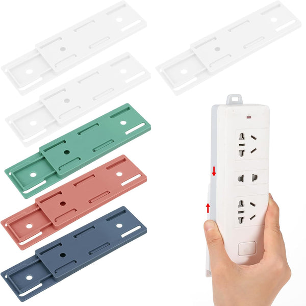 Giantree 6 Pack Self Adhesive Power Strip Holder, Desktop Socket Fixer, Punch Free Holder for Kitchen Home Office Cable