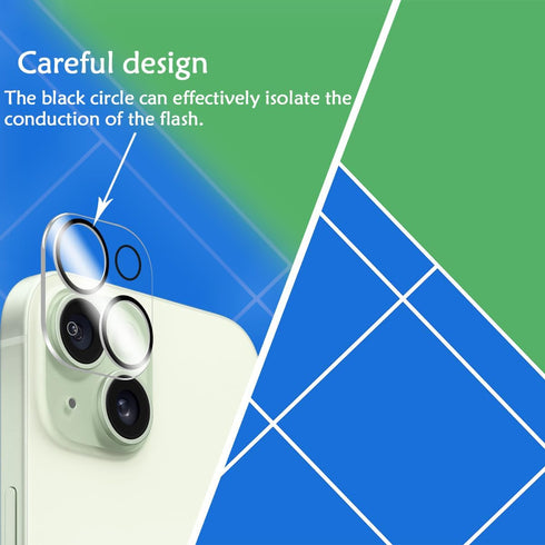 BIGFACE Compatible with iPhone 15 Plus, 2 + 2 Pack Screen Protector + Camera Lens Protectors, Premium HD Clear Glass