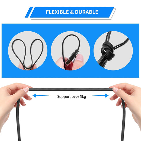 6.6FT CAT6 RJ45 RJ45 10Gbps 2-Pack Retractable Ethernet Cable with Connector Port - High-Speed Cable with Flexible