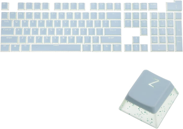MECCANIXITY 104 Keys Pudding Keycaps Set, OEM Profile for 60 Percent Mechanical Keyboards, Teal Blue & Translucent