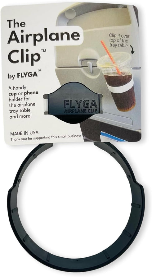 Airplane Drink or Phone Holder Travel Accessory (Black)