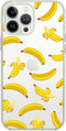 Blingy's Fun Banana Style iPhone 13 Pro Case (6.1 inch), Cute Cartoon Pattern Transparent Soft TPU Protective Clear Case