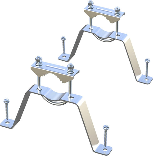 2 PCS Stainless Steel Antenna Mount Double Wall Mount Antenna Mast Clamp V Jaw Bracket Accessories Kit [Without The