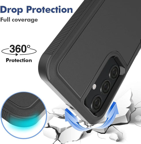 Samsung Galaxy A25 5G Case: Dual Layer Heavy Duty Protective Cover with HD Screen Protector, Shockproof Military