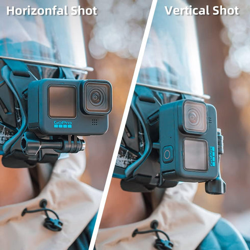 SUREWO Motorcycle Helmet Chin Strap Mount for GoPro Hero 12 11, 10, 9, 8, 7, 6, 5, DJI Osmo Action 3, AKASO
