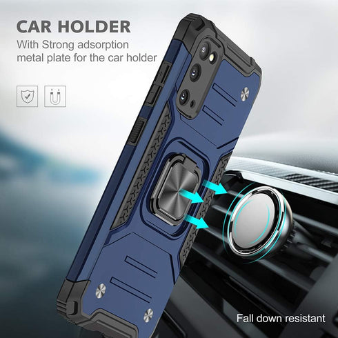 Samsung S20 FE Case, Galaxy S20 FE 5G with Screen Protector, Military Grade 360° Rotatable Kickstand Shockproof