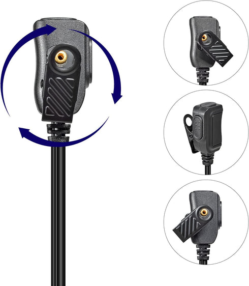 UAYESOK 2.5mm Walkie Talkie Earpiece with Mic PTT, 1-Pin Acoustic Tube Headset for Motorola Talkabout Radio (2 PACK)