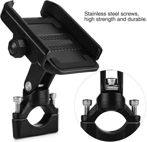 Keenso Motorcycle Bicycle Cell Phone Mount Holder - Adjustable Universal Handlebar Bracket for 4-6inch Mobile Phone,