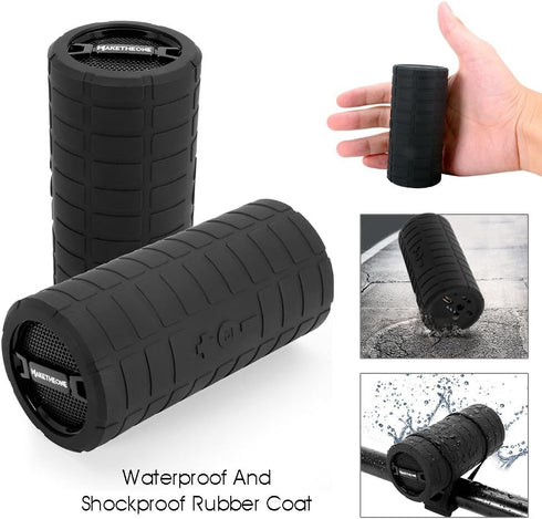 Bluetooth Wireless Speaker, MakeTheOne Portable Waterproof and Wearable Outdoor Speaker with 3.5mm Aux MicroSD Input HiFi Bass for Mountain Bike Bicycle Electric Scooter (Black)