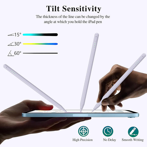 Stylus Pen for iPad 10&9th Gen, 14 Mins Faster Charge, Pencil Holder, Palm Rejection, Tilt Sensitivity for iPad Pro