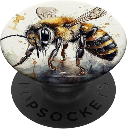 Bee Honeybee Bumblebee Watercolor Graphic PopSockets Standard PopGrip