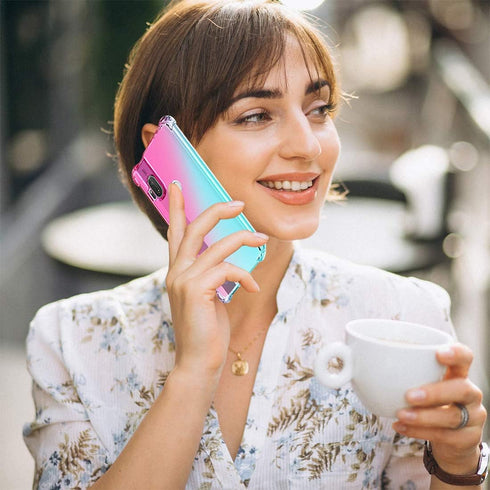 Motorola One Hyper Case - Clear Cute Gradient Slim Anti Scratch TPU Cover, Shockproof Protective Case for Moto One Hyper