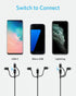 Anker Powerline II 3-in-1 Cable (3ft, Black) for iPhone, iPad, Samsung Galaxy, Huawei, HTC, LG, Sony Xperia, Android.