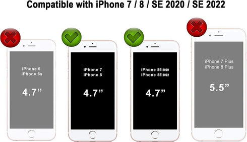 CellEver Heavy-Duty Case for iPhone SE 2022/2020, iPhone 8/iPhone 7 - Military Grade Protection, Slim Shockproof Cover